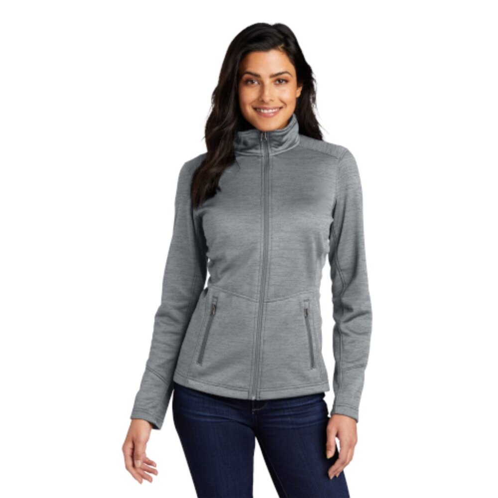 Port Authority Ladies Digi Stripe Fleece Jacket - L231 - Grey